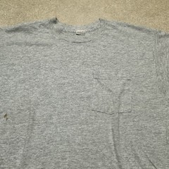 Vintage BVD Blank Black Pocket T Shirt Mens XL Extra Large Gray 90