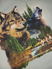 Vintage Wild Side Wolves Wolf T Shirt – Size Large L – Vtg Tee Nature
