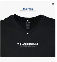 6-Pack Gildan Men’s V-Neck T-Shirt Small Black Multipack, Style G1103