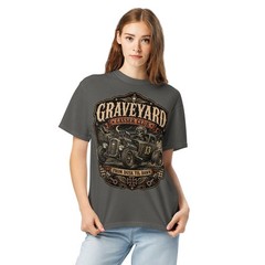 Graveyard Gasser Club 100% Cotton T-Shirt Hot Rod Racing Zombie Horror Tee S-4XL