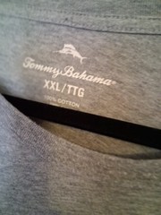 Tommy Bahama Men’s XXL Gray Short Sleeve Crew Neck Pocket Reelin’ & Dealin’ Tee