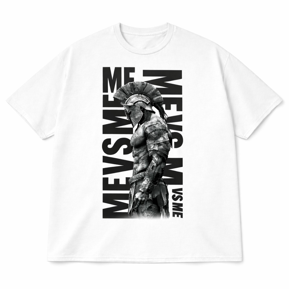 ME VS ME Gym T-Shirt Men Spartan Workout Fitness Motivation Oversized Streetwear