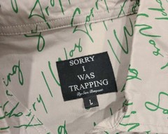 Sorry I Was Trapping Men’s Grey Shirt & Drawstring Shorts Size L New