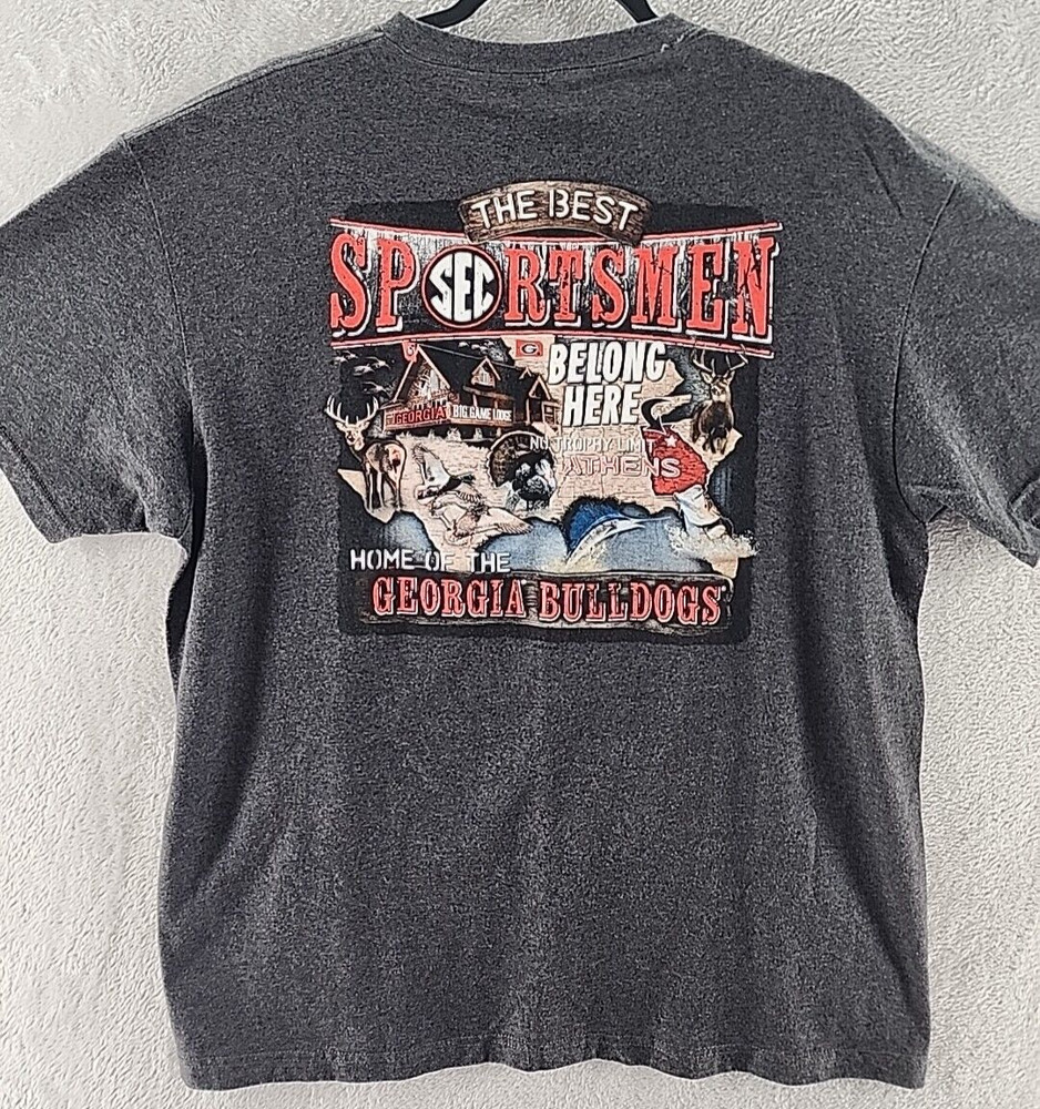All Conference Shirt Sz XL SEC Georgia Bulldogs UGA Charcoal Gray Sportsmen