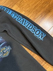 Vintage 1991 Harley Davidson Billings MT Wolf Thermal Waffle Knit – XL