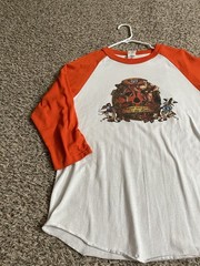 Crossfit Omaha Baseball 3/4 sleeve tshirt Orange white adult XL