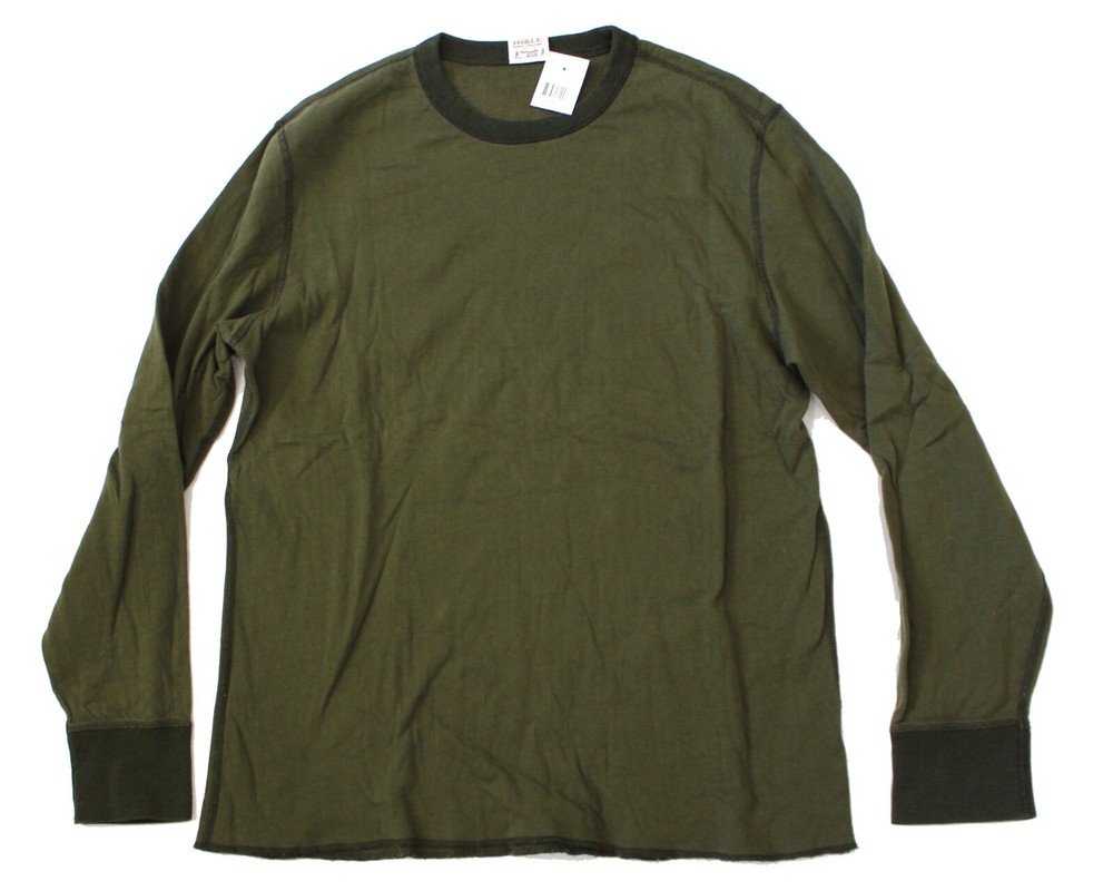 Double Ralph Lauren RRL Green Thermal Reversible Double Knit Crew Shirt Sweater