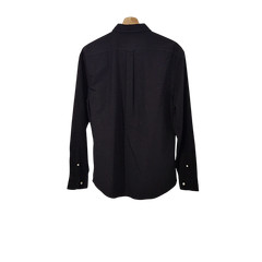 Quince Men 100% Organic Cotton Oxford Shirt Black Sleeved Top L
