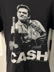 Johnny Cash Black T Shirt Small Middle Finger Troubadour Country Western Punk