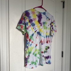 Hanes -Red Yellow Blue Tie Dye -Hippie T-Shirt -Hand Dyed Size S – Never Worn