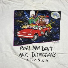 Vtg Real Men Don’t Ask Directions Shirt Mens XL Moech Art Comic Funny 1993