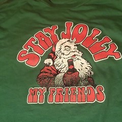 Holiday Time Green Cotton Crew Neck Short Sleeve Santa Claus Men’s T-Shirt 2XL