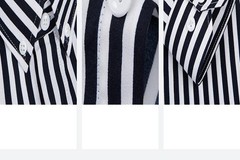 Mens Dress Shirts Long Sleeves Slim Fit Camisas Striped Cotton Casual Shirts Top