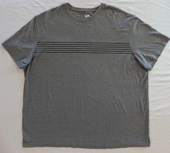 Lee Shirt Mens 2XL Gray Striped Pima Cotton Tagless Stretch Short Sleeve Tee