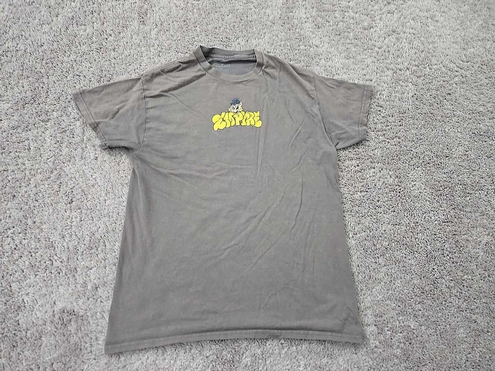 Empyre Graffiti Cat T Shirt Mens M Charcoal Short Sleeve Crewneck Back Print
