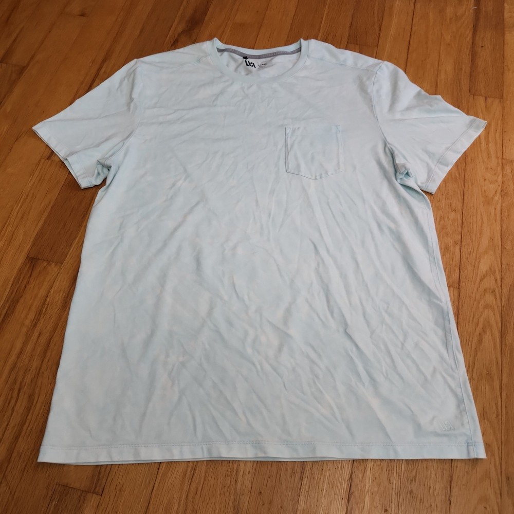 VRST Mens Essential Short Sleeve Pocket Tee: Sz Large, Lt Blue & White Tie-Dye