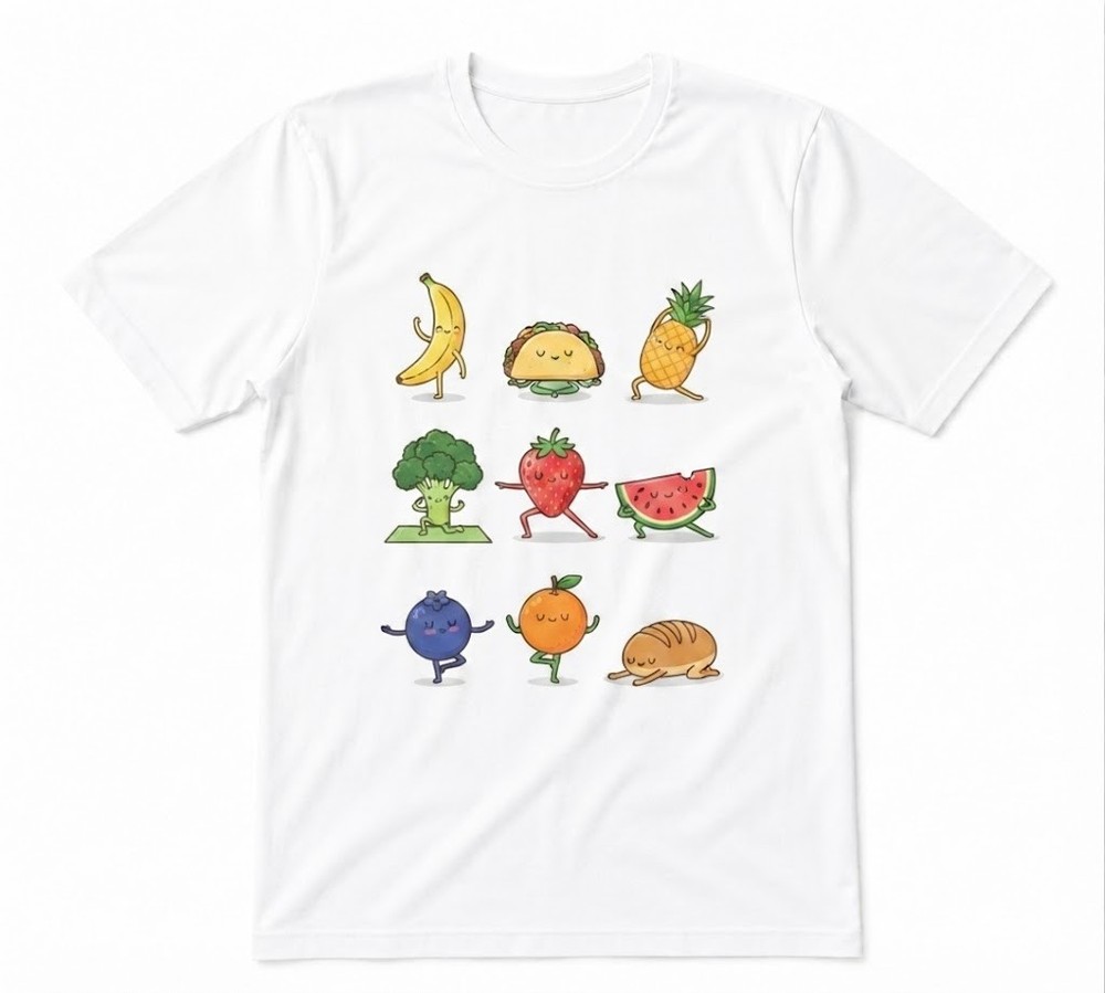 Fruits Do Yoga Cute Lover Pilates Gym Workout Unisex White T-shirt
