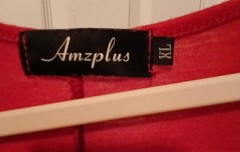 AMZPLUS XL Asymetric Shirt Dress. 3/4 Lengh Sleeves. Colors: 1 Brown Or 1 Red