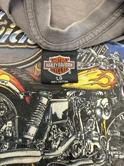 Vintage 1995 Harley Davidson motorcyle Feel The Heat flames Single Stitch large