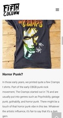 Vintage 80s THE CRAMPS Shirt Fifth Column Goth Surf Punk Rock Small/Medium