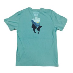 Reel Life Fishing T Shirt Size Large Blue Double Sided
