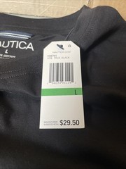 Nautica V36701 True Black T Shirt 100% Cotton LARGE