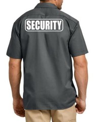 NEW MENS PRINTED SECURITY GUARD UNIFORM HEAVY THICK BUTTONS WORK DICKIES SHIRTS