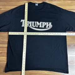 Triumph Motorcycles T-Shirt Mens XL Black Retro Long Sleeve White Logo Biker