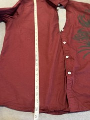 Coofandy mens Sz: 3xl Causal Button Up Dress shirt Maroon black tribal graphic