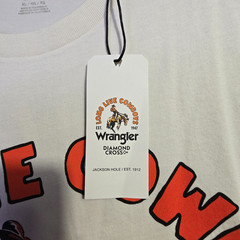 Wrangler Cowboys Shirt Men XL White Cowboy Horse Classic Western Casual Logo NWT