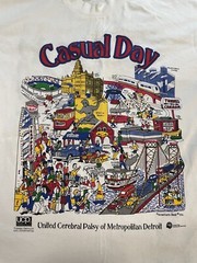 Vintage 80s United Cerebral Palsy Casual Day Detroit T-Shirt Mens 2XL Made USA