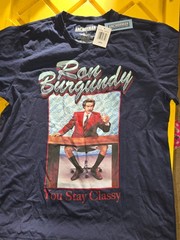 ron burgandy “you stay classy” graphic t-shirt size large