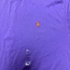 NWT VTG Polo Ralph Lauren Crew Neck Tee L Purple Single Stitch Logo Embroidered