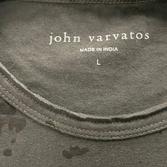 JOHN VARVATOS Eden Burnout Crew Shirt Men’s Size L Carbon Gray