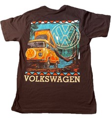 Volkswagen VW Bus Van Camper Size S Black T-Shirt Graphic Logo