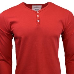 Men’s Henley-Long Sleeve-OTB-Slim Fit -Pullover 3 Button Henley-100% Cotton-NEW.