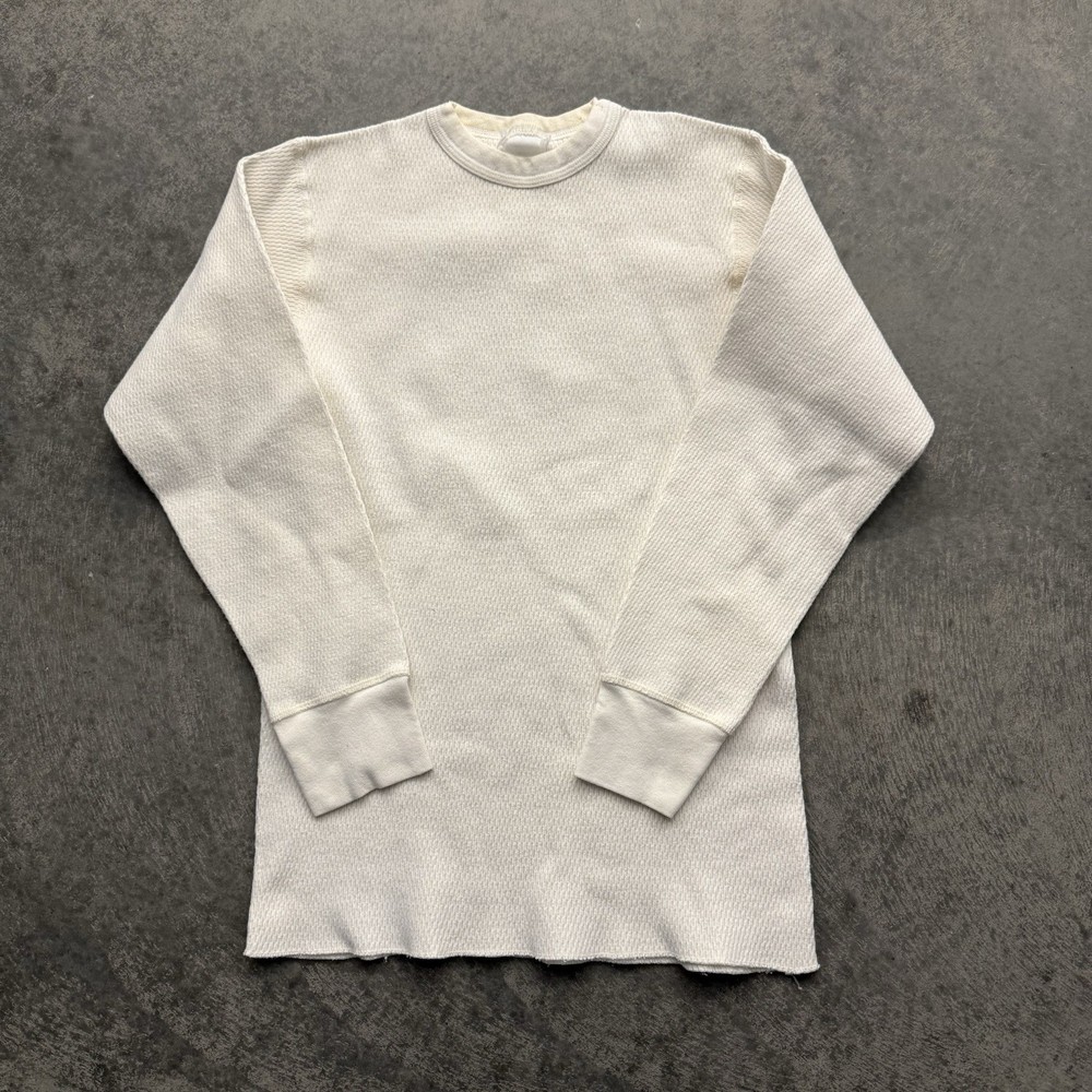 Vintage 1990s Thermal Heavyweight Cotton Thermal Pullover Coldweather Shirt