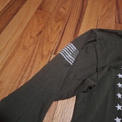 Rothco Shirt Mens Small Olive Green Long Sleeve Military Grunt Flag Veteran
