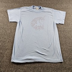 Vintage Stedman Horse Graphic T-Shirt 70s 80s Blue Made In USA Size Large