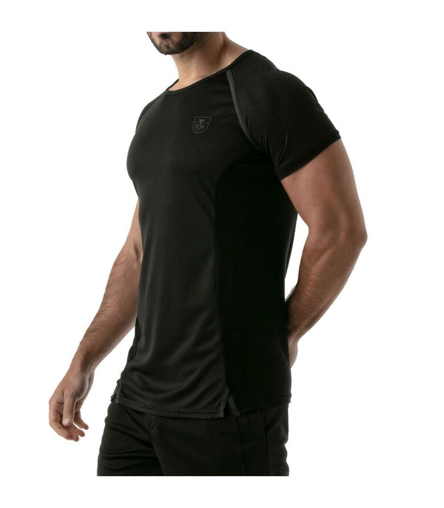 TOF PARIS Muscle Shirt Sports Gym Total Protection T-Shirt Black 40