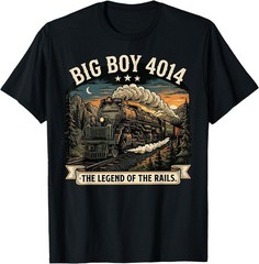 Big Boy 4014 Steam Engine Locomotive Train Vintage Railroad Cotton Unisex Tshirt