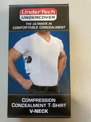 UnderTech Undercover Men’s Concealed Carry T-Shirt (Executive V-Neck, Black)