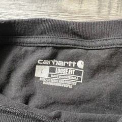 Carhartt Long Sleeve T-Shirt Mens L Black Loose Fit Graphic Logo TK0231-M K231
