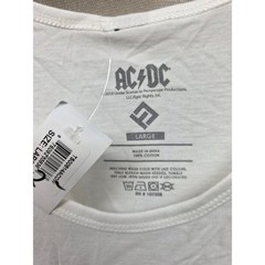 AC/DC Mens Graphic Tank Top White Red Logo Racerback Cotton Size Large NWT