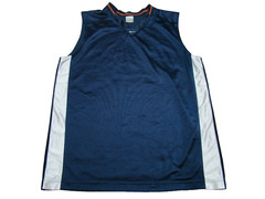 Vintage Nike Mens Size L Satin Swoosh Basketball Blue Orange Tank Top Jersey