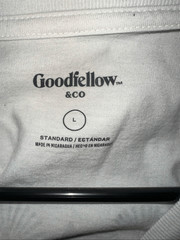 Goodfellow & Co Men’s Large Holiday Graphic T-Shirt Cream Cotton Blend Light It