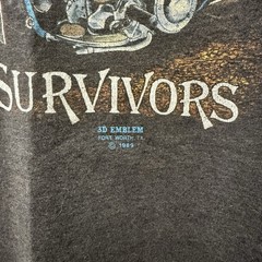 VTG 1989 3D Emblem Harley Davidson T Shirt XL Single Stitch 80s Survivors Wolf