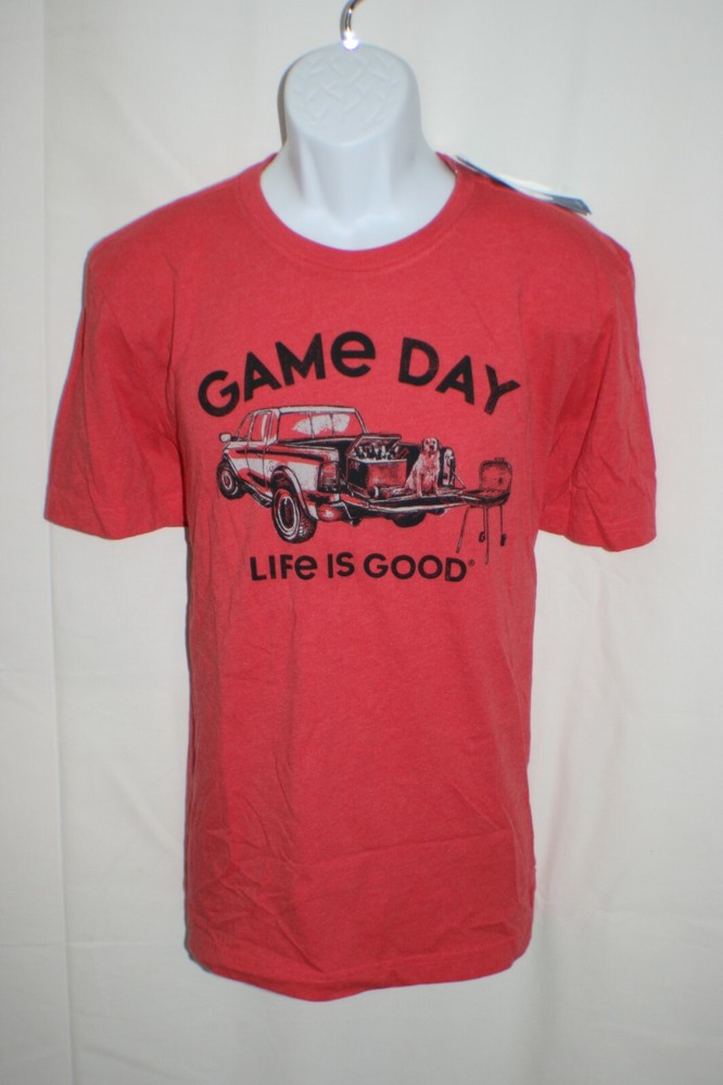 Life is Good Game Day T-shirt Mens Sz M Truck Dog BBQ Red Black ~ NWT