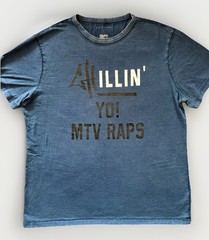 Yo! MTv Raps Music Logo Men’s Vintage T-shirt Extra Large Navy Blue Weathered 80