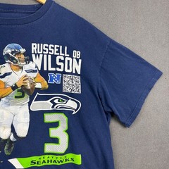 NFL Team Apparel Russell Wilson Seahawks T-Shirt Mens XL Blue Football Graphic